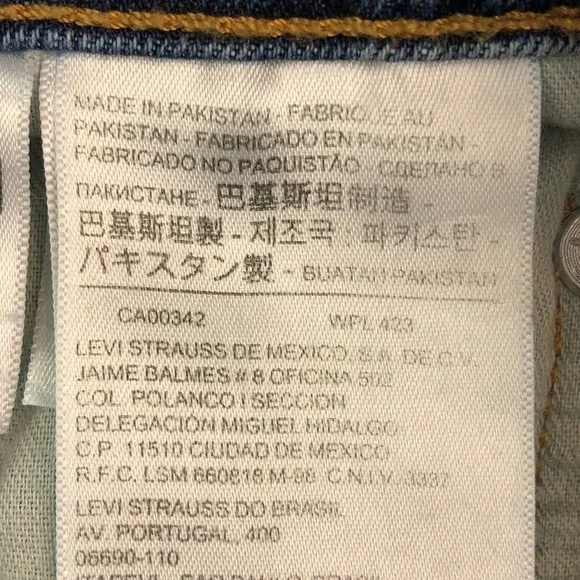 Levis 513 Mens 32x32 Blue Medium Wash Stretch Slim Straight Jeans - Picture 6 of 16